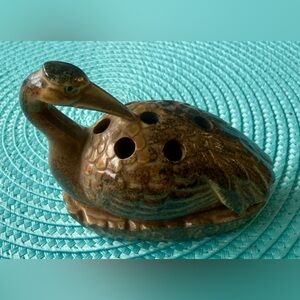 Vintage Ceramic Swan Flower Frog